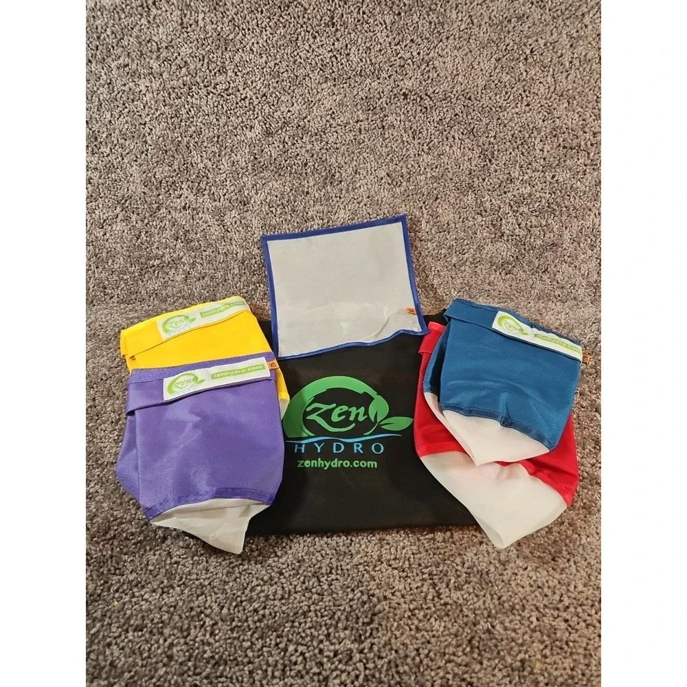 Zen Hydro Set Of 4 Extraction Bags With Pressing Screen . 1 Gallon. New